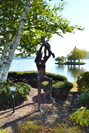 Meredith, NH - 0and Child Sculpture with Indian Island